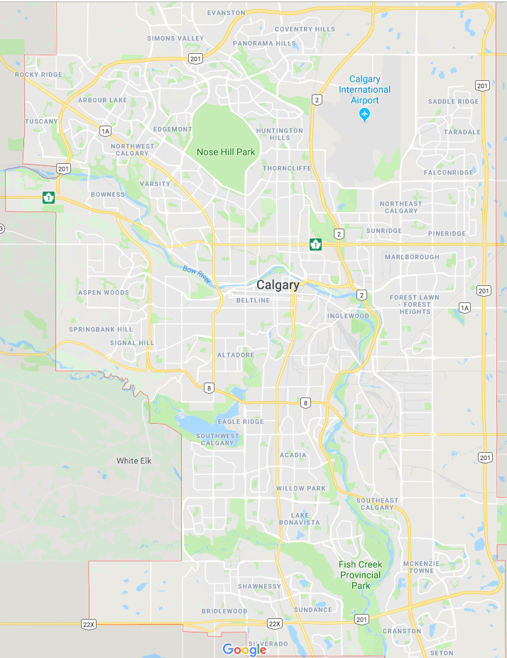 City of Calgary map