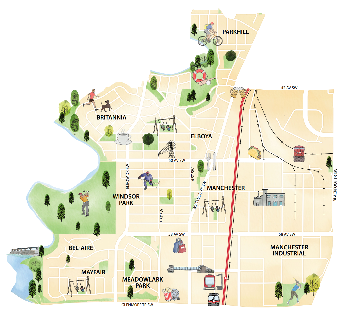 Illustrative map of the Chinook Communities 