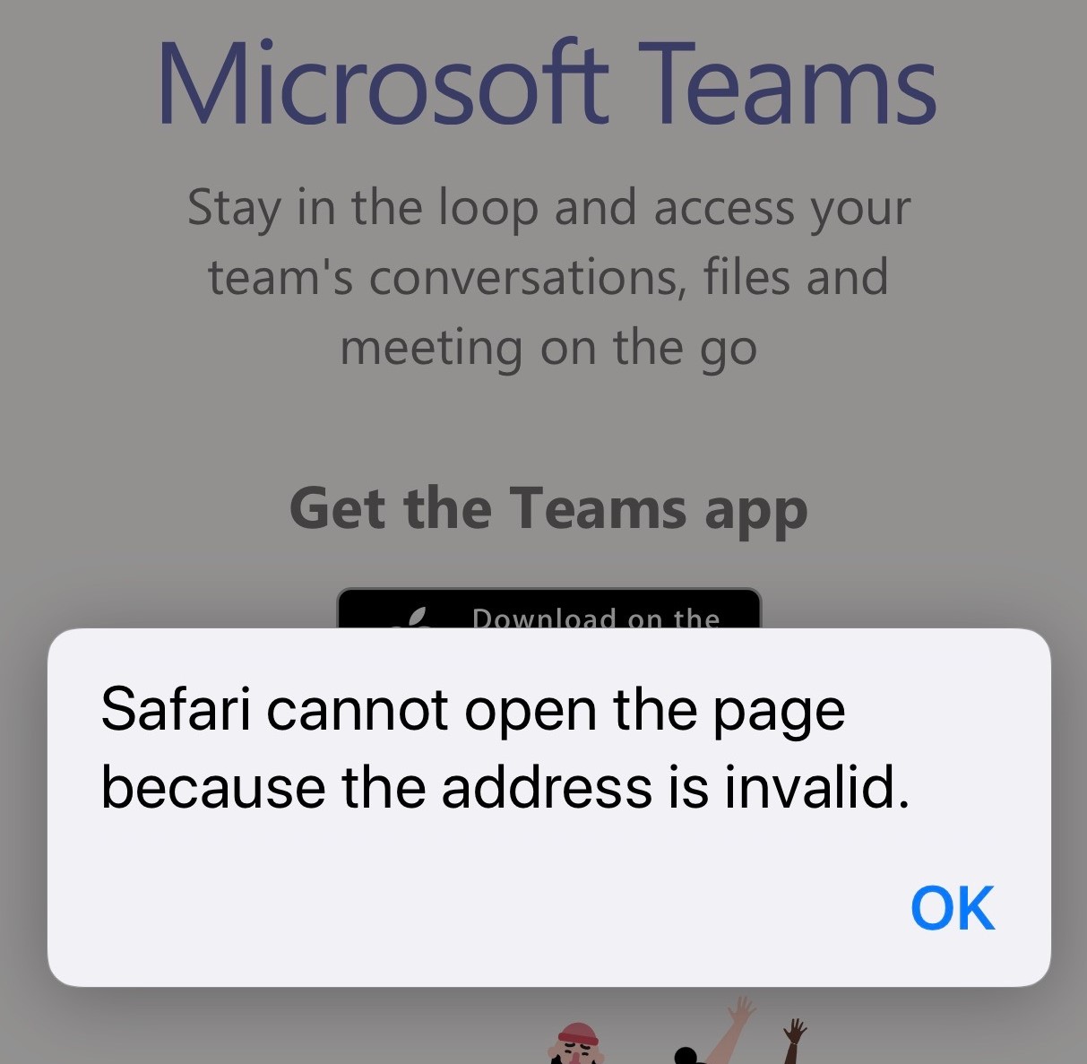 An error message indicating that a page cannot be opened because the address is invalid.