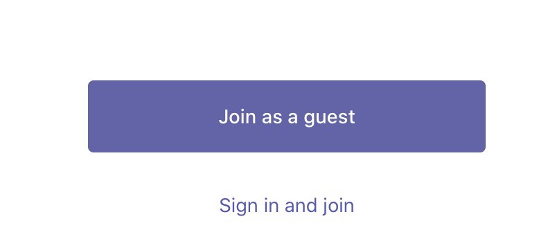 Image showing the button used to join the Microsoft Teams event as a guest.