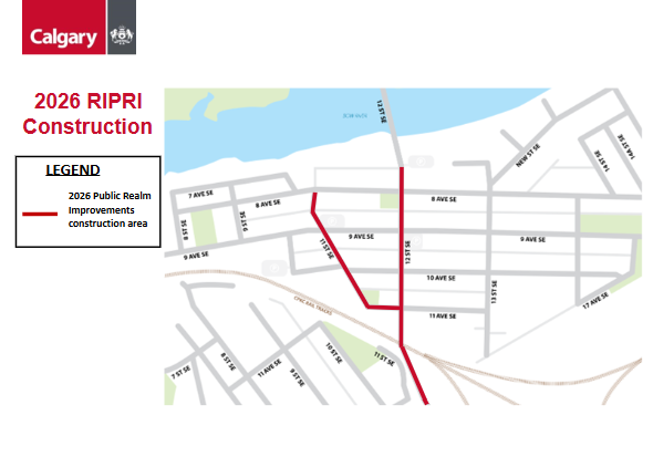 map showing construction area