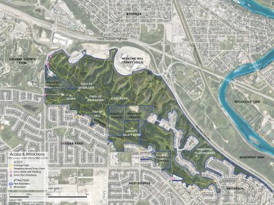 Site map of Medicine Hill / Paskapoo Slopes